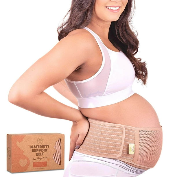 2 Pack Womens Back Support Belt Bands White and Black Maternity Belly Band for Pregnancy